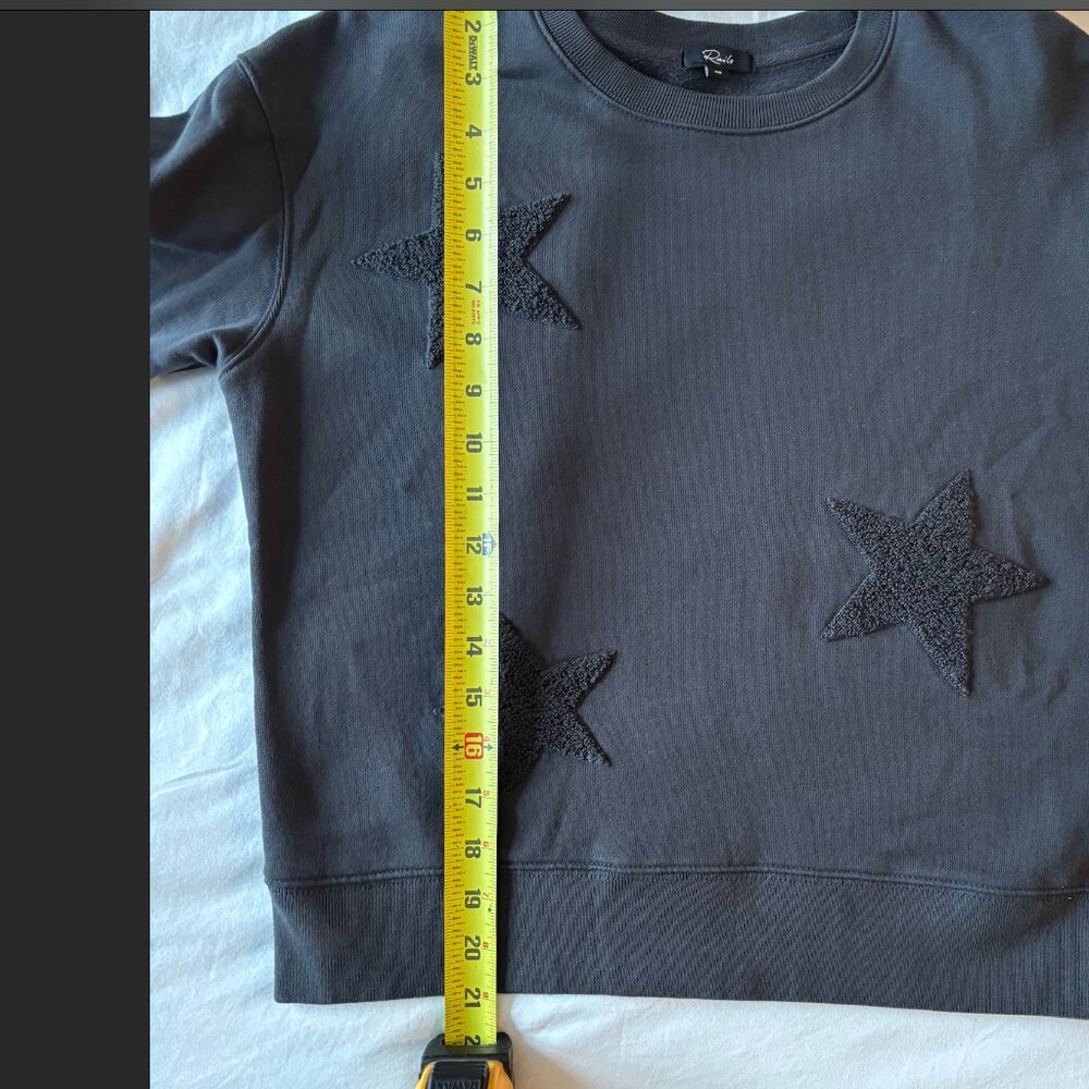 Rails Fleece Sonia Crewneck Sweatshirt with Stars Washed Black Size XS - Picture 7 of 7
